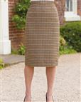 Melbourn Wool Blend Checked Straight Skirt